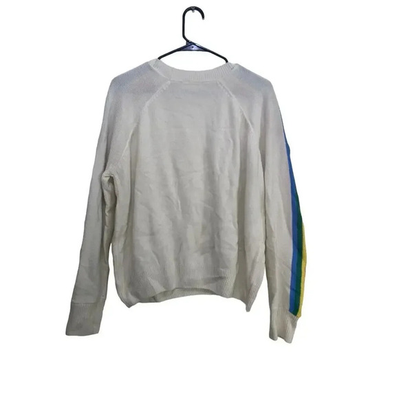 RD Style White Long Sleeve Round Neck Pullover Knit Sweater Size Large - Picture 3 of 3